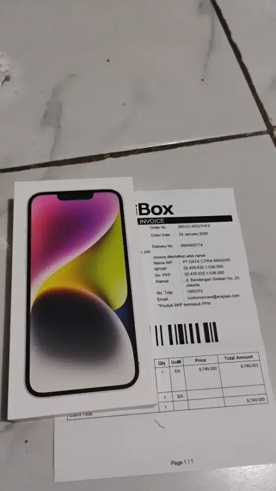 iPhone 14 warna Starlight 128GB