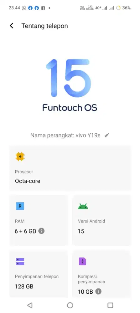 Vivo Y19s Rom 6+6GB/128GB