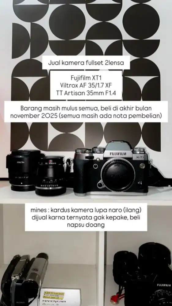 Jual kamera Fujifilm xt1 include 2 lensa