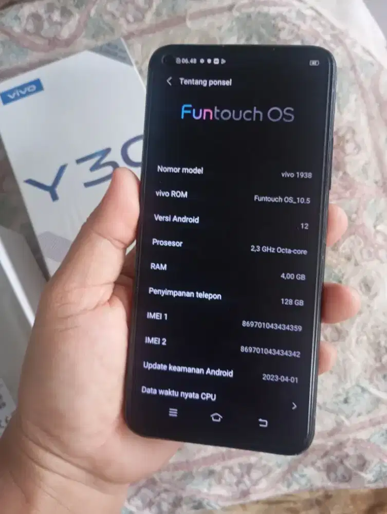 Vivo Y30 ram 4/128 normal jaya