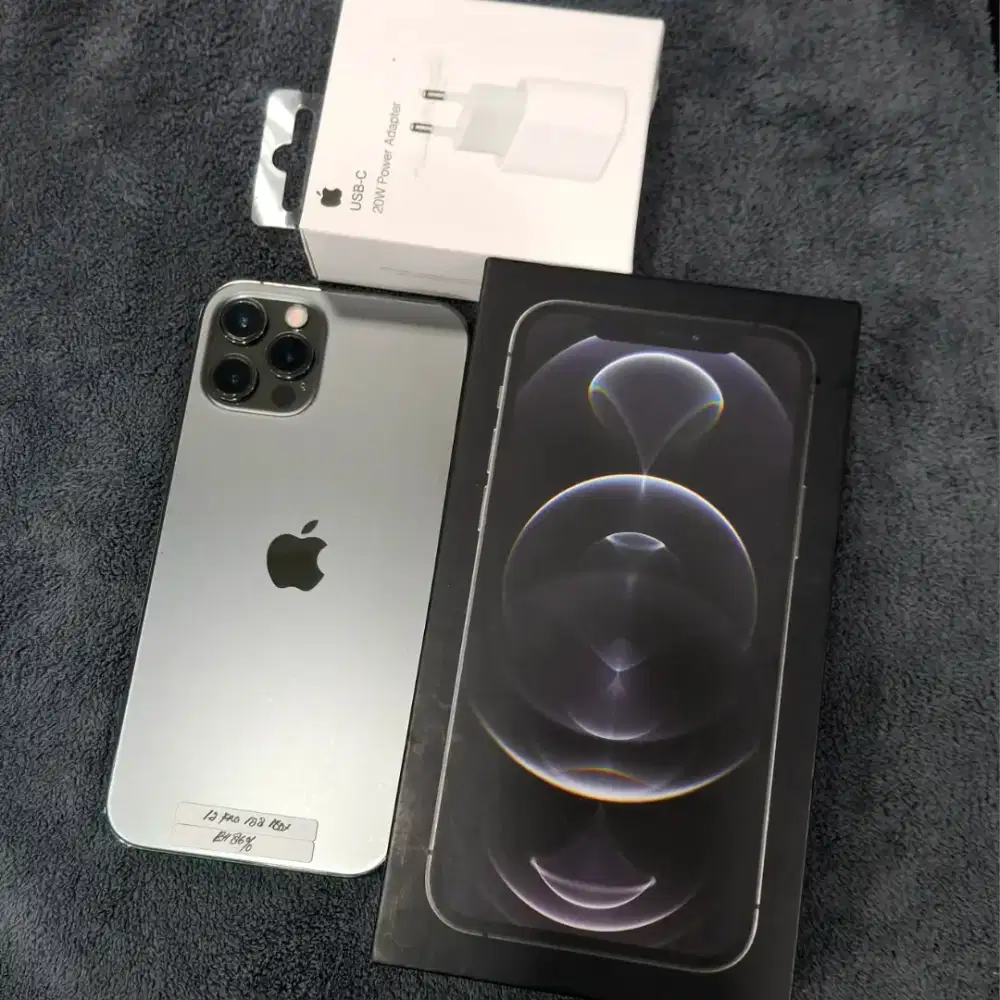 iPhone 12 Pro 128gb digimap fullset ori free Adapter