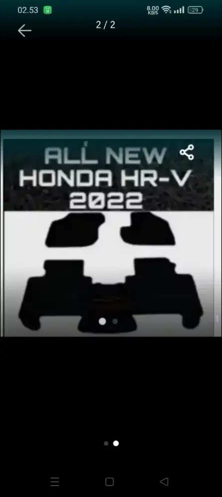 Karpet dasar beludru original HR-V 2022