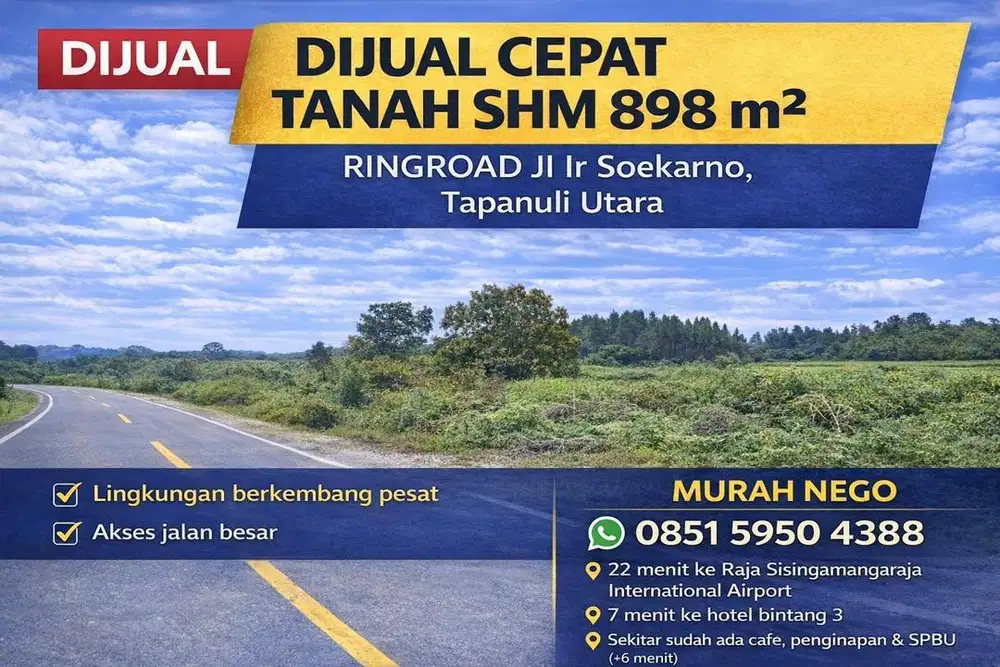 DIJUAL TANAH PINGGIR JALAN BESAR