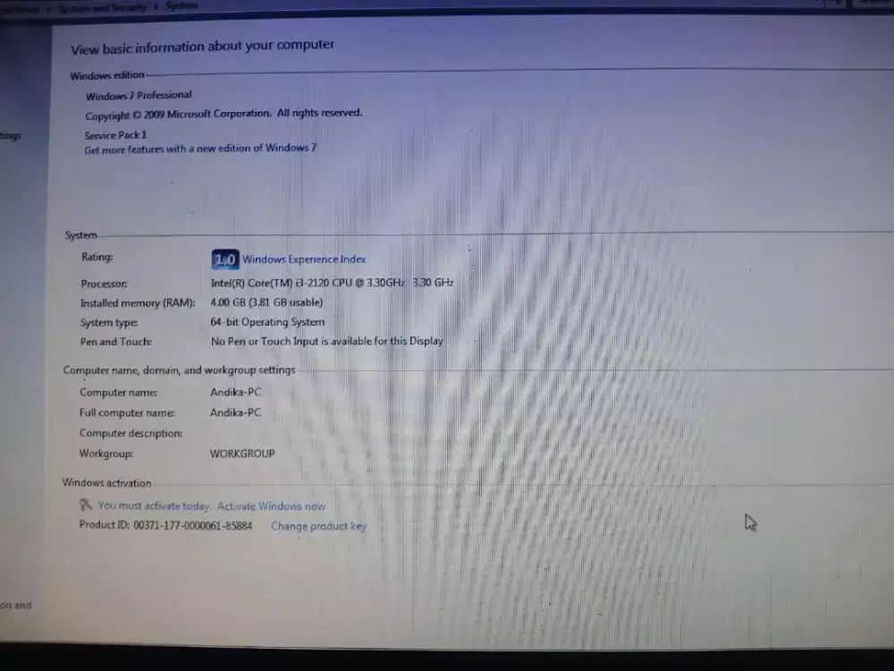 Jusl PC & MONITOR LENOVO & PRINTER CANON