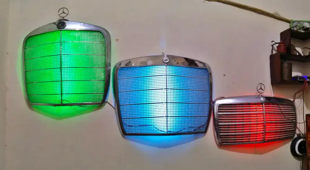 Grill mobil mercy satu set ada tiga lawas vintage antik