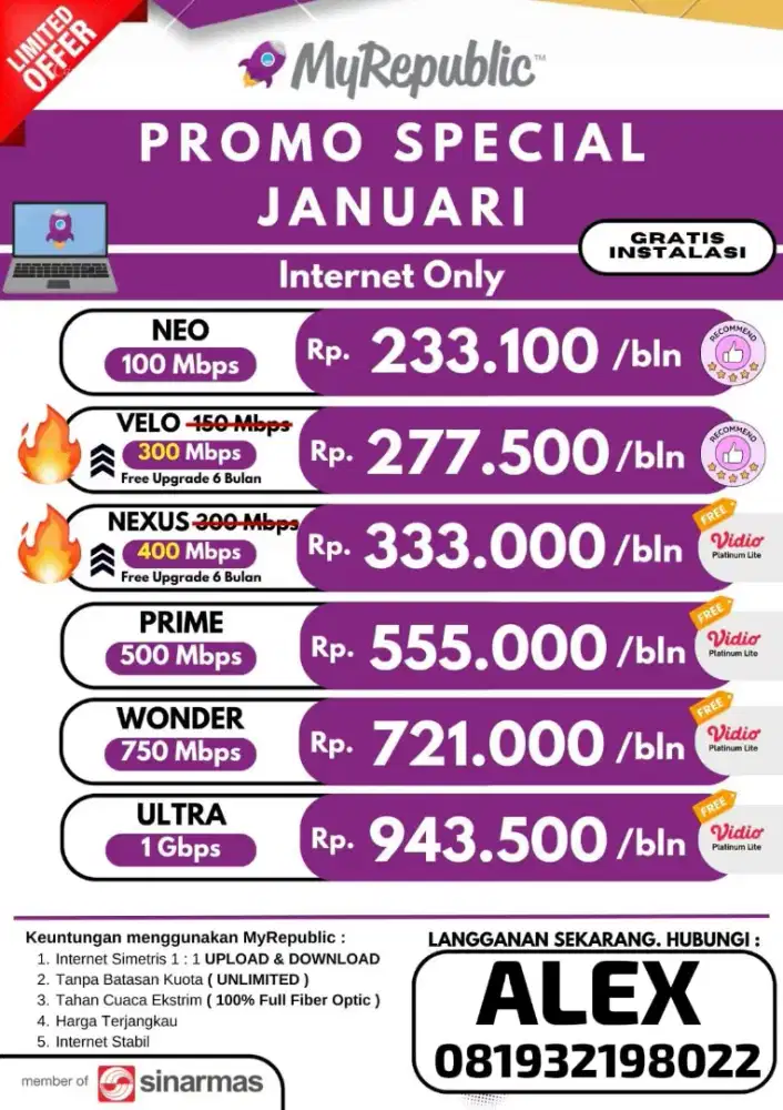 INTERNET WIFI & TV CABLE MYREPUBLIC