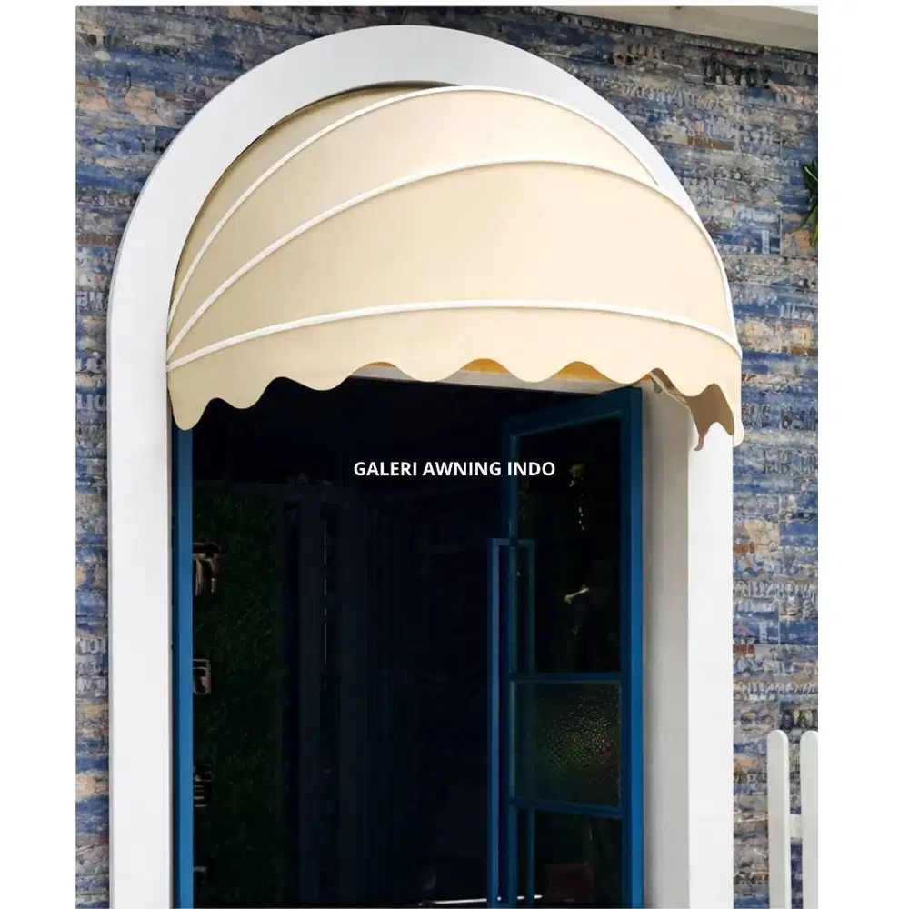kanopi kain awning warna cream bahan kokoh dan anti panas