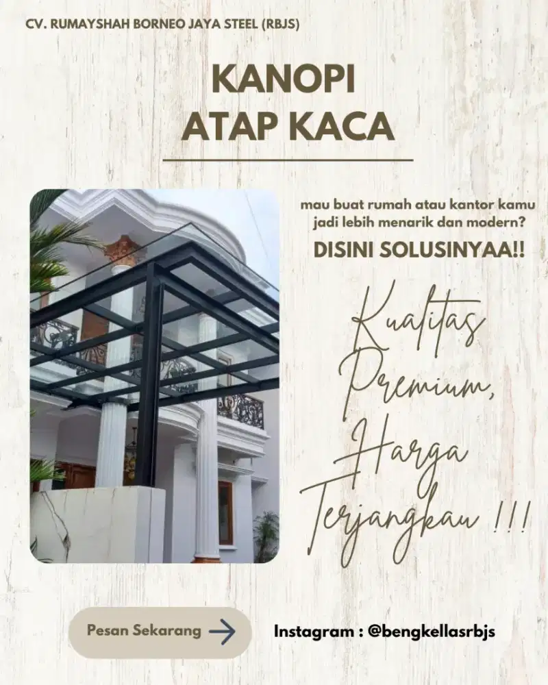 KANOPI ATAP KACA