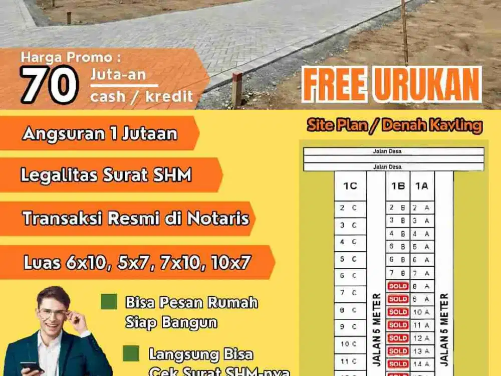 Tanah kavling siap bangun Sukodono bisa kredit Surat SHM