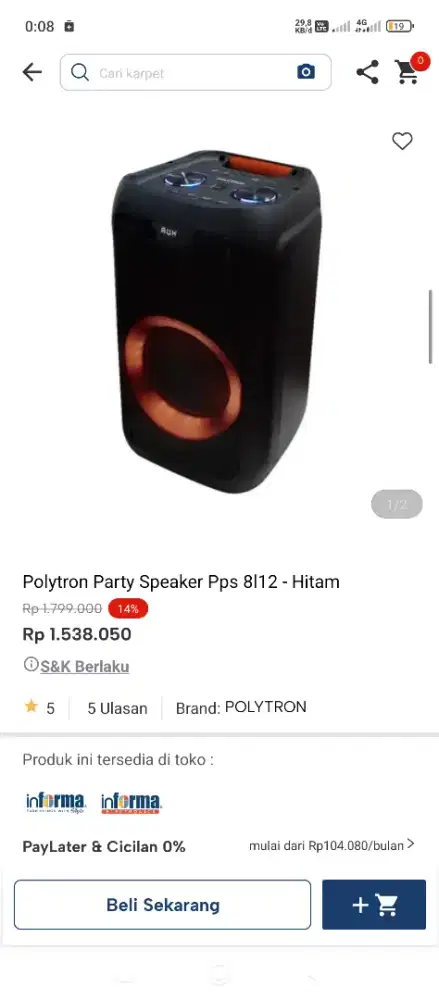 Polytron speaker aktif bisa kredit tanpa dp