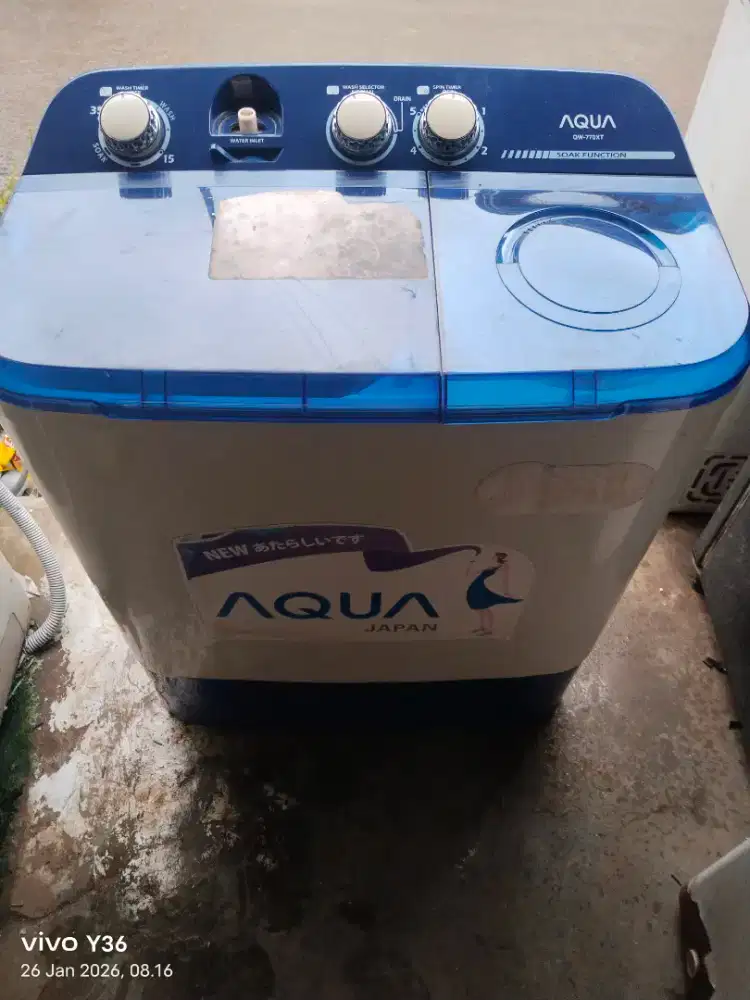 Di jual cepat mesin cuci 2 tabung 7.7kg aqua