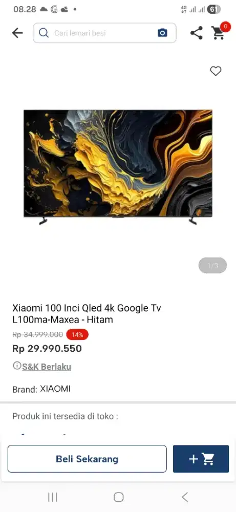 Xiaomi 100 inci qled 4k google tv