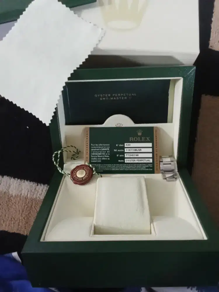 Kotak ROLEX GMT MASTER BATMAN 116710 plus link 3 plus sertifikat