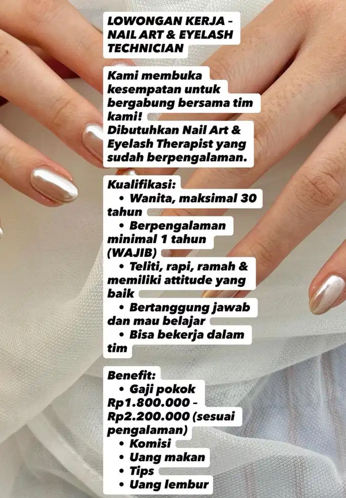 Lowongan kerja Eyelash & Nail Art
