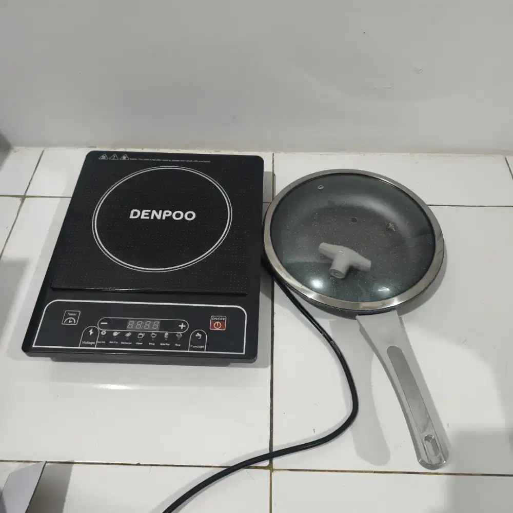 Kompor Induksi DENPOO + Fry Pan 24cm | Jarang Pakai | Siap Masak