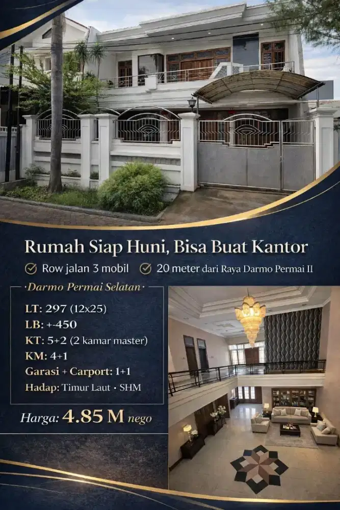 Dijual Rumah Siap Huni Darmo Permai Selatan