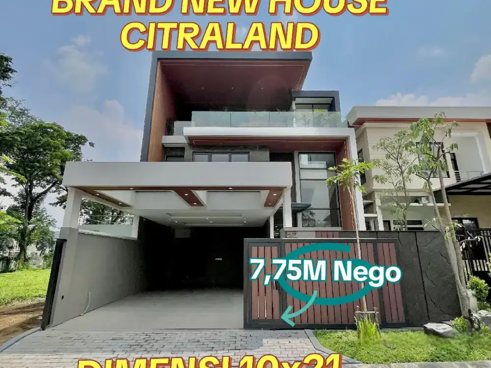 Mewah Murah‼️3Lt Citraland Sby Barat Ready Baru Gress