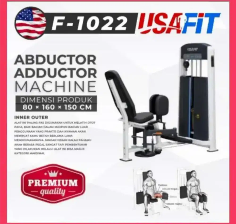 Abductor dan Adducctor Machine Import F-1022 Usafit