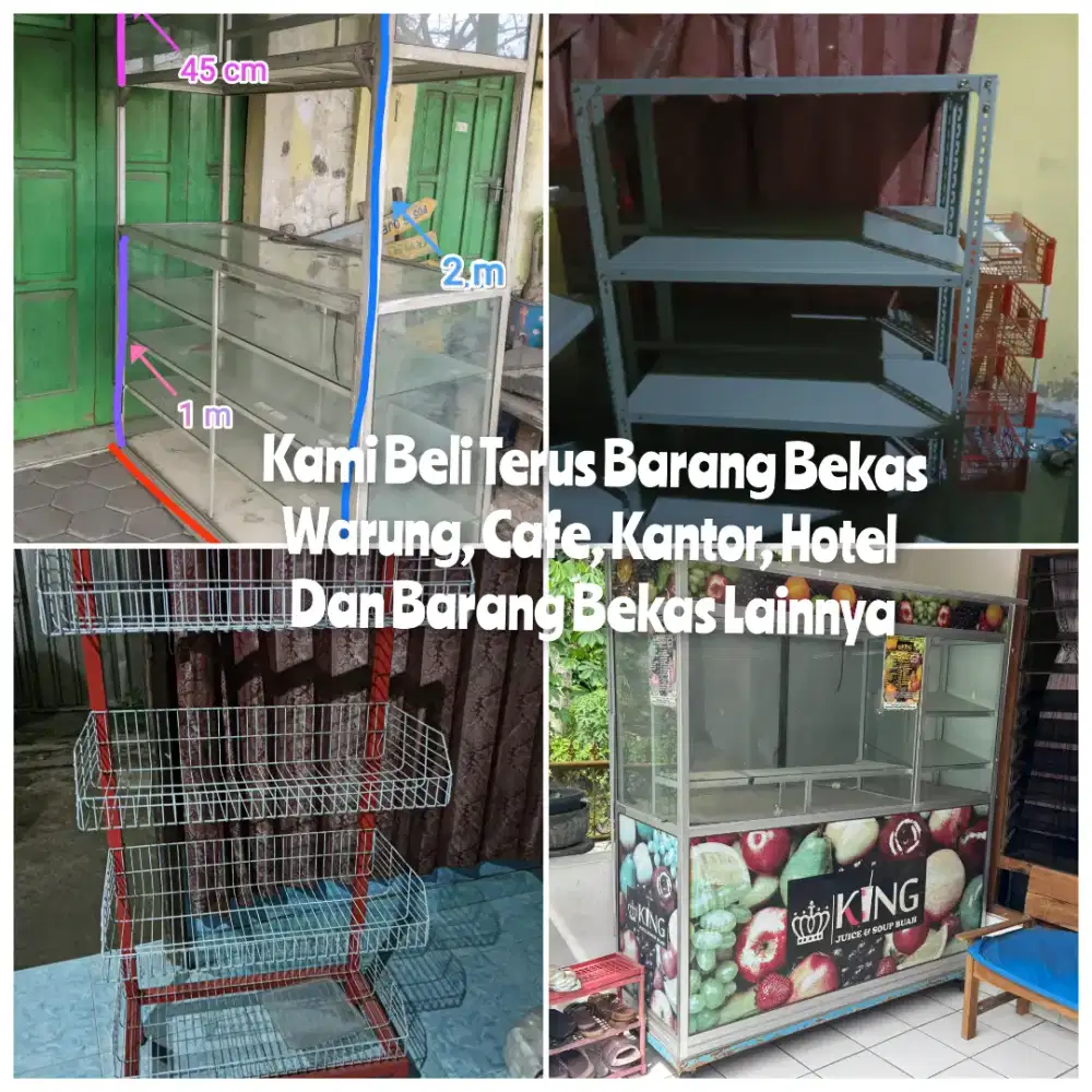 Terima Lagi Barkas Etalase, Rak Toko dan barang bekas lainya