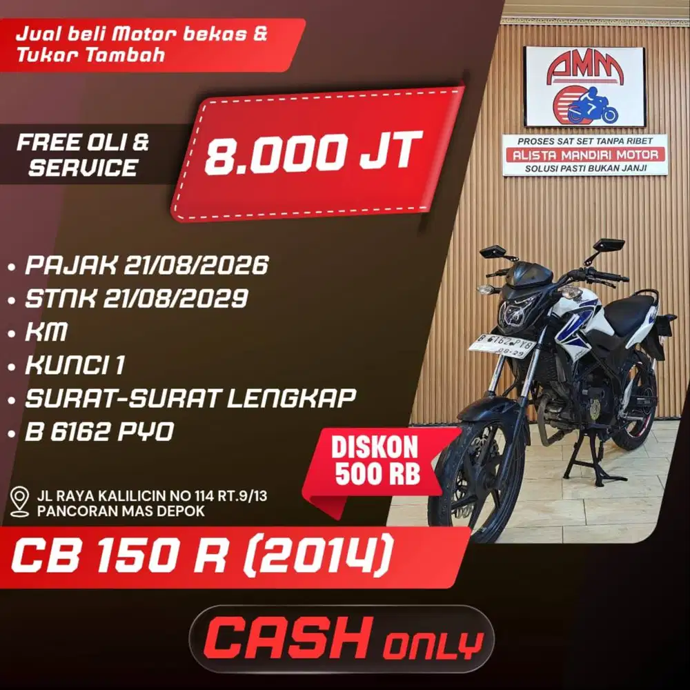 CB 150 R 2014 PAJAK HIDUP CC0% KREDIVO INDODANA GOPAYLATER SHOPEELATE