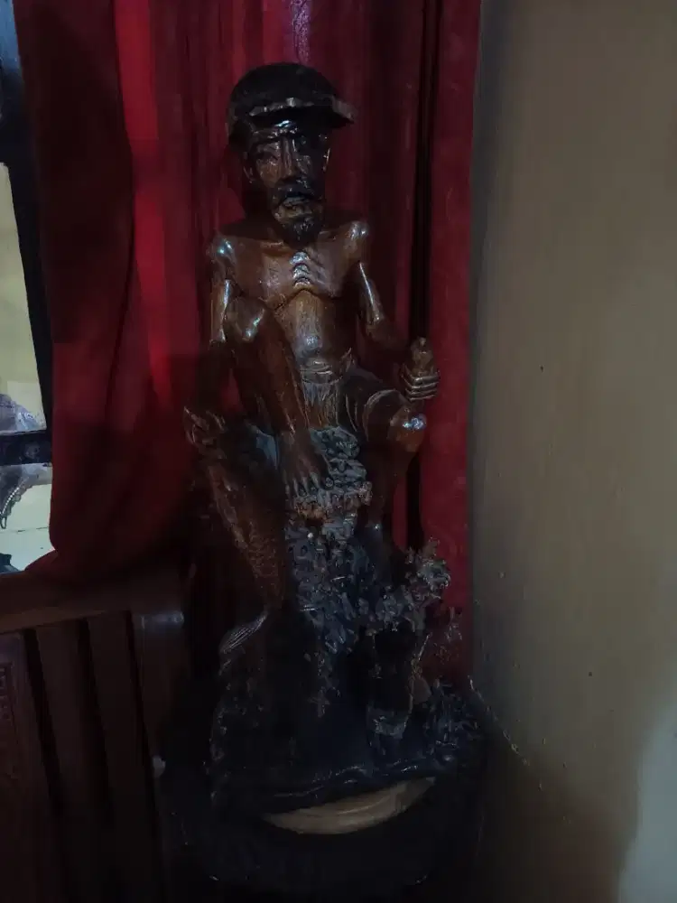 Patung kayu jati asli