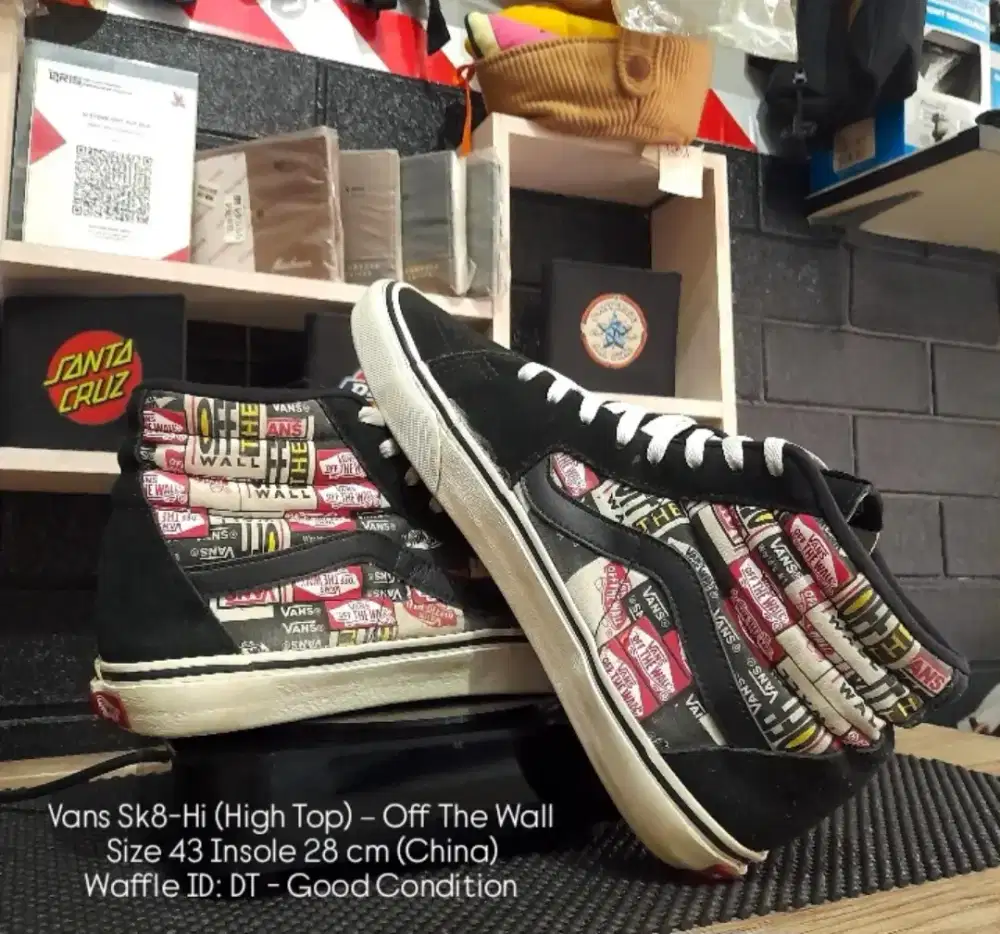 Vans SK8 High Top Off The Wall Size 43 Insole 28