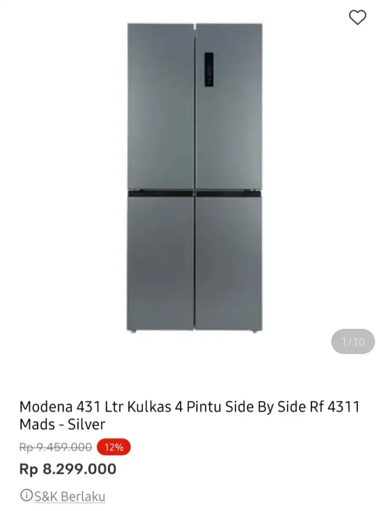 KULKAS MODENA MULTIDOOR 431 LITER