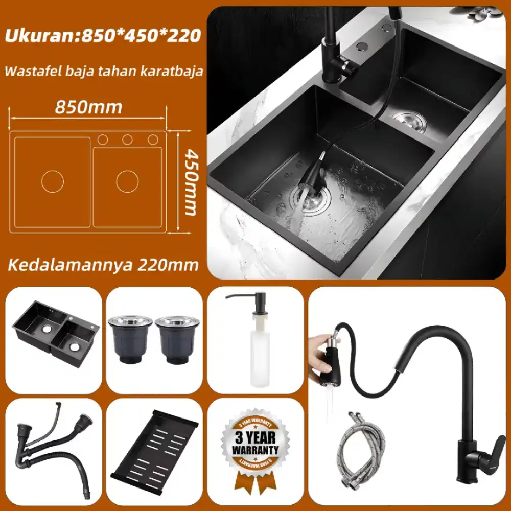 [Jual Cepat] Stainless Steel Kitchen sink Modern Bak Cuci Piring
