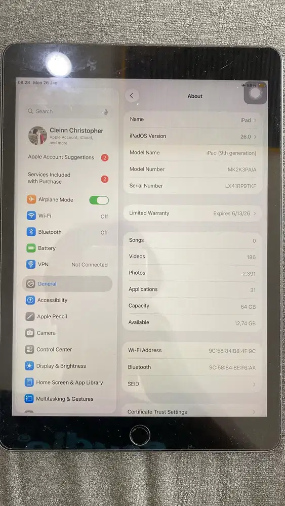 iPad 9th Generation 64GB Garansi iBox