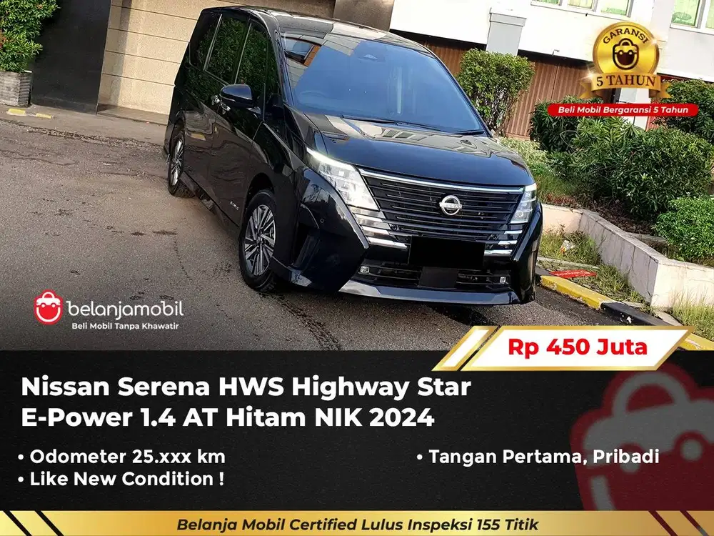 [ GARANSI 5TH ] Nissan Serena E-Power E Power 1.4 AT Hitam 2024/2025