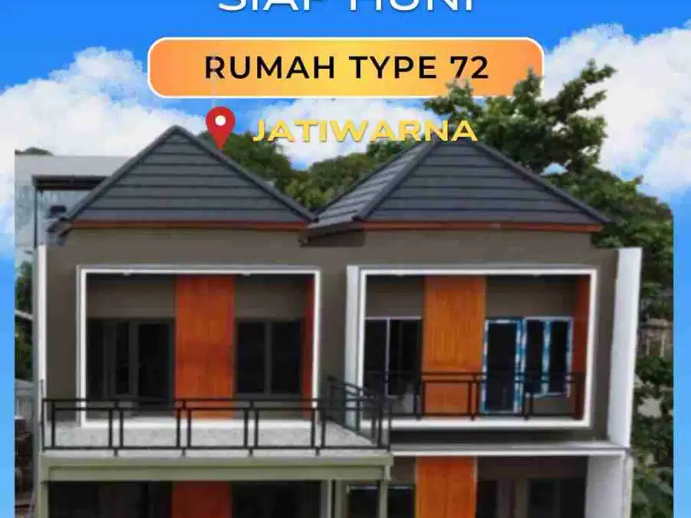 Rumah cluster mewah premium exclusive berkualitas lokasi pinggir jalan raya utama jatiwarna 5menit ke tol JORR jatiwarna Akses 2mobil lebar