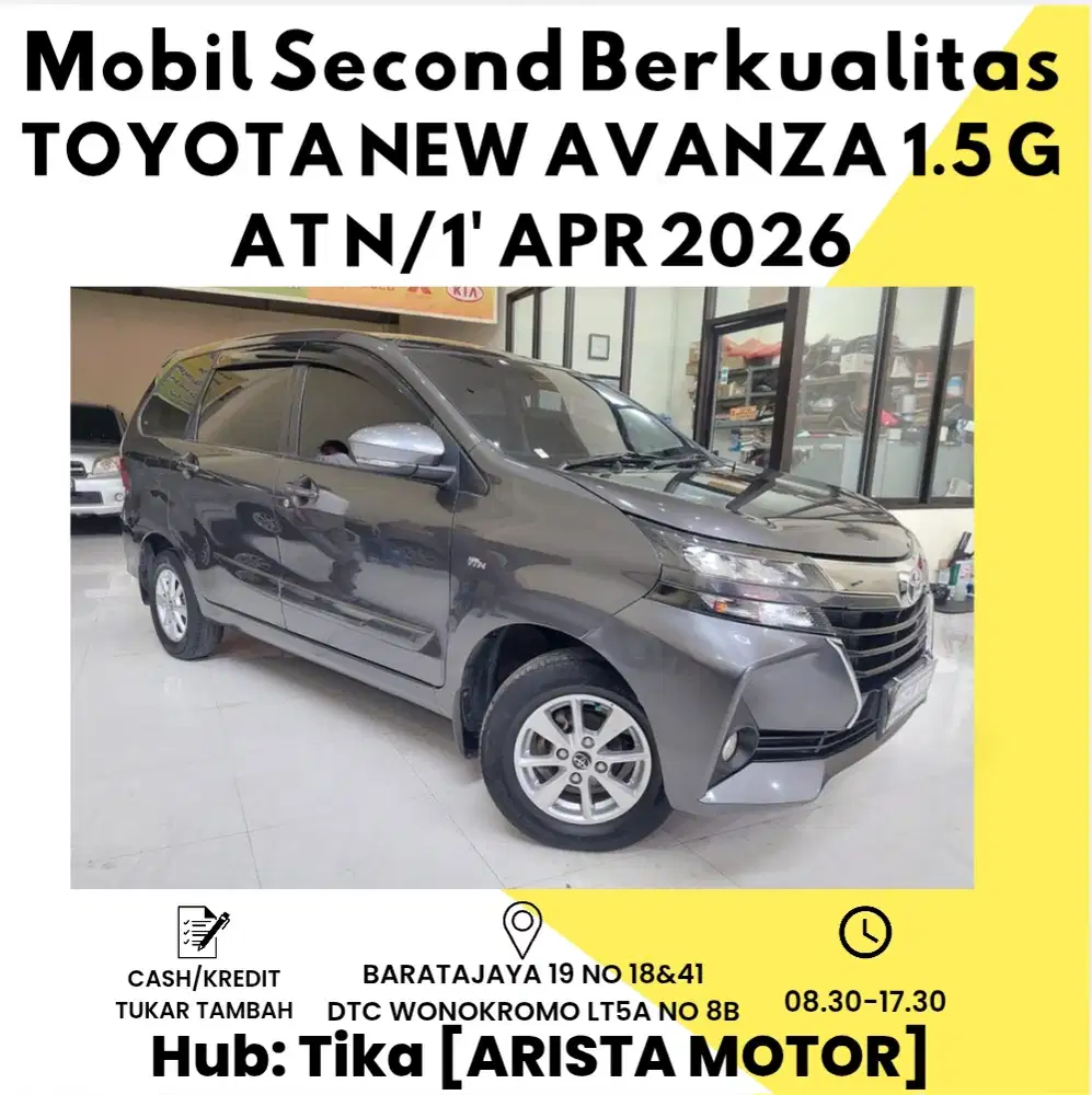 Toyota New Avanza 1.5 G Bensin AT 2019 N/1 Pjk Apr'2026
