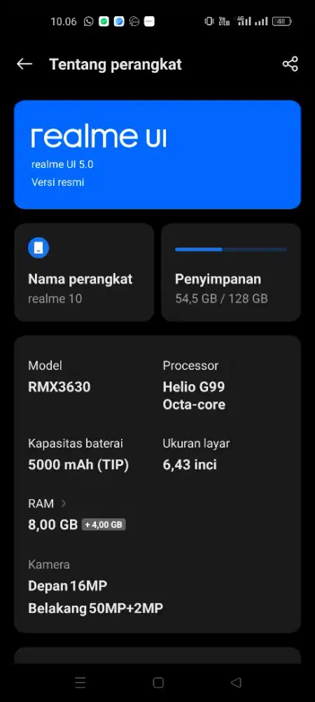 Jual cepet pake bgt realme 10 8/256