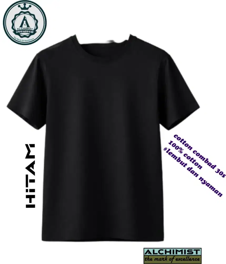 Kaos polos lengan pendek pria wanita cotton combat 30S premium