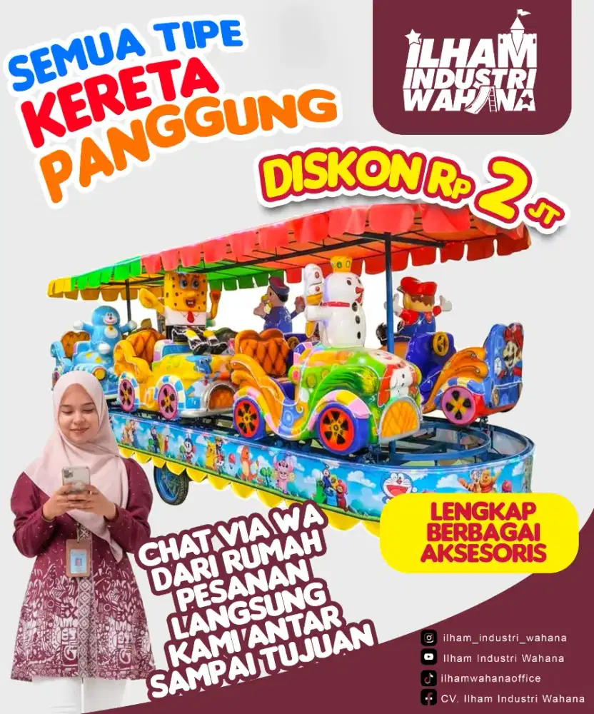 Promo odong odong kereta panggung full lampu hias gratis audio