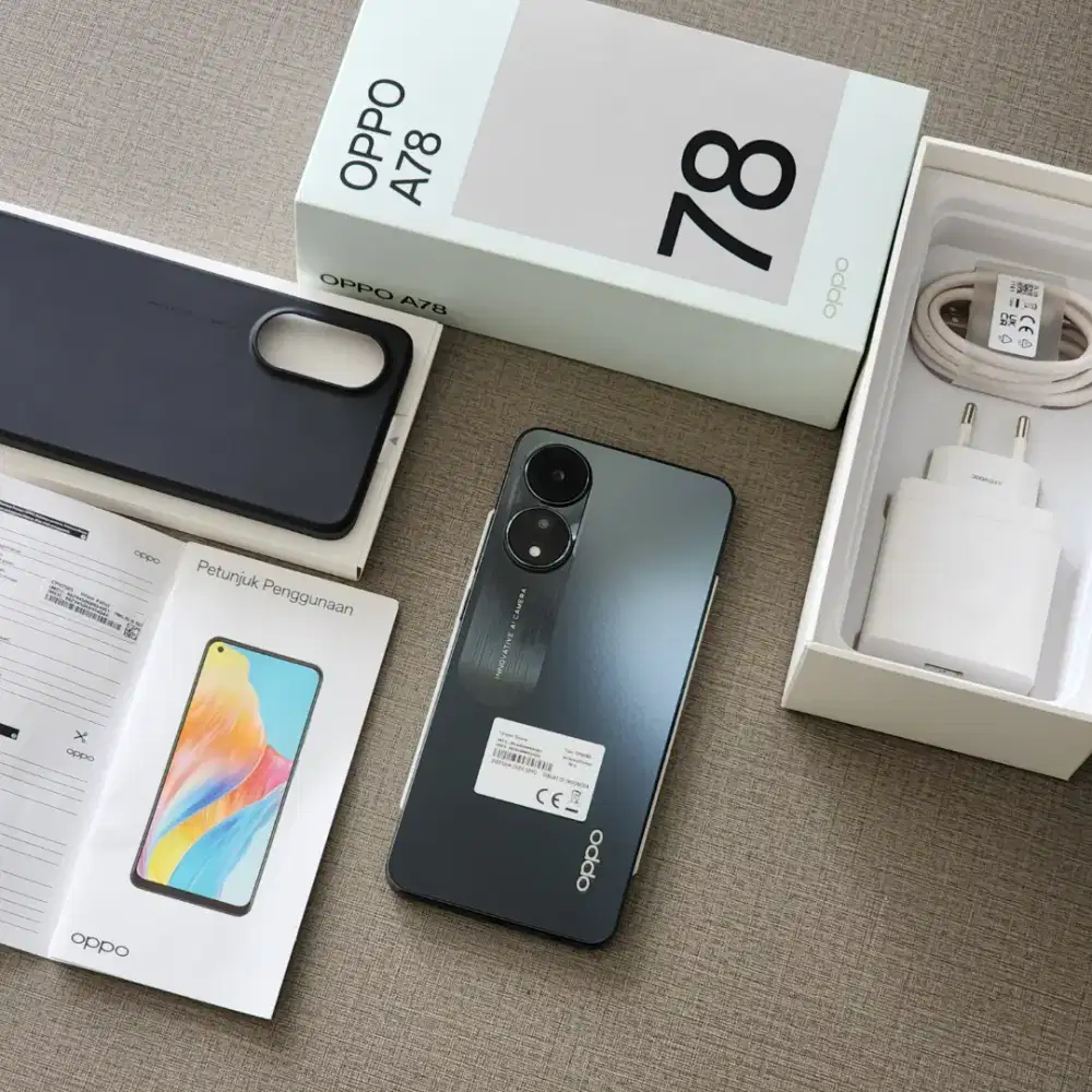 Oppo A78 8/256GB Black Resmi INDONESIA