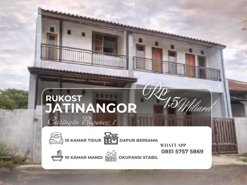 Kosan 10 Kamar Siap Huni - Cocok untuk Investasi Jangka Panjang