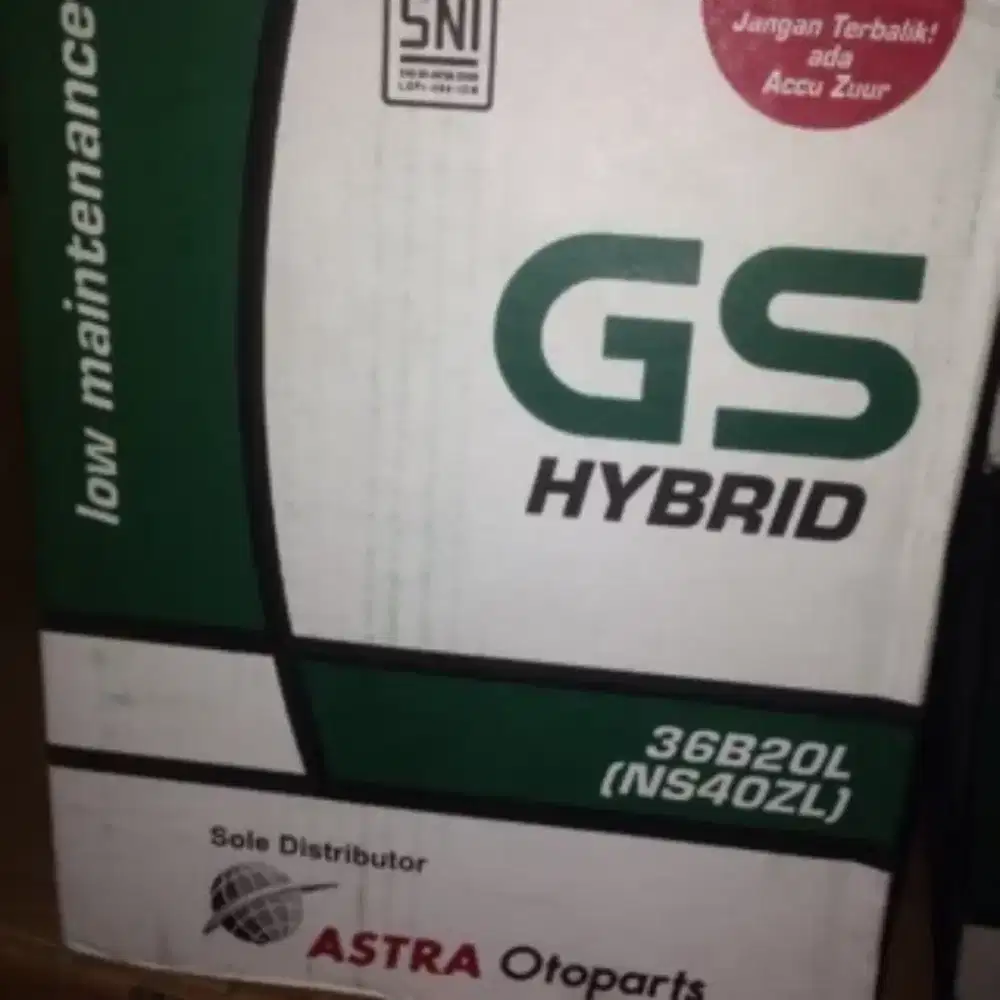 Aki BEKAS GS Astra Hybrid 36B20L 50% Agya Ayla Brio Jazz Yaris