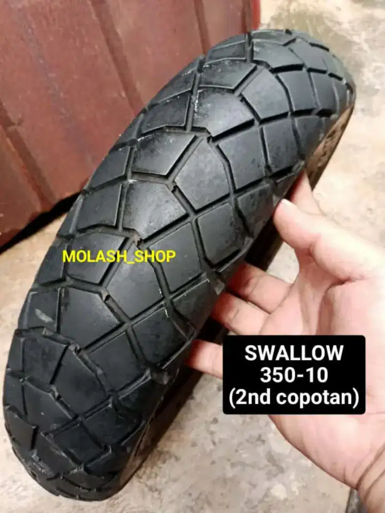 ban vespa 2tak ring 10 swallow ukuran 350-10 kondisi 2nd copotan