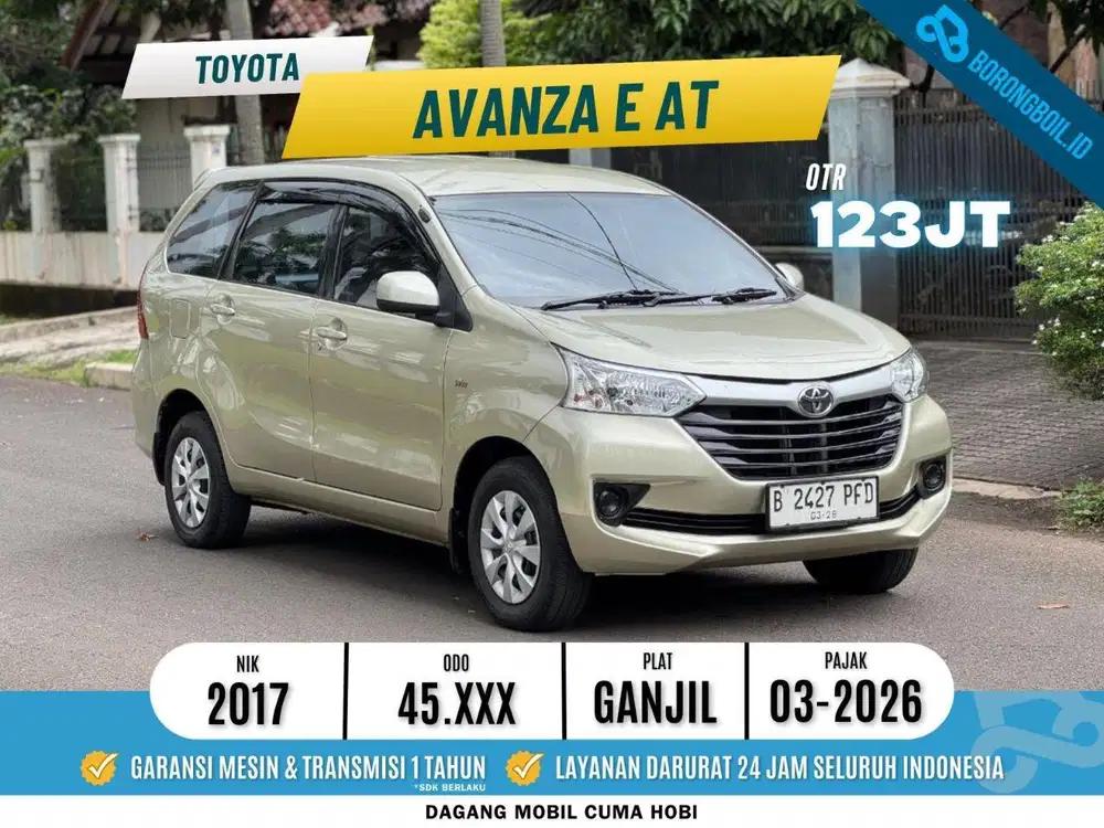 TOYOTA AVANZA E 1.3 MATIC 2017 KUNING LOW KM ISTIMEWA LIKE NEW