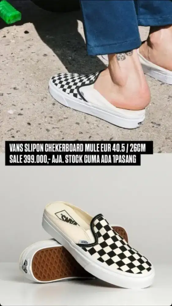 Classic Slip-on Mule, Vans Checkerboard