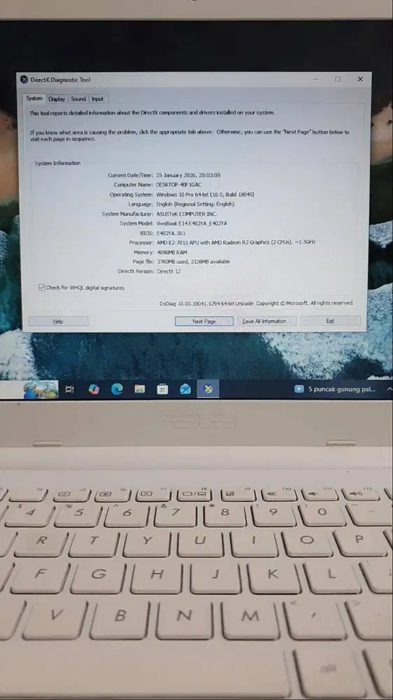 ASUS VIVOBOOK E14 E402YA