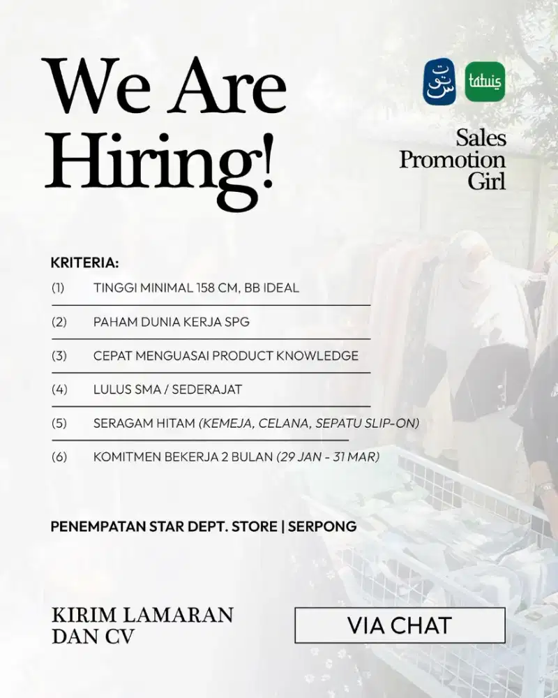 Lowongan SPG Di Star Departement Store