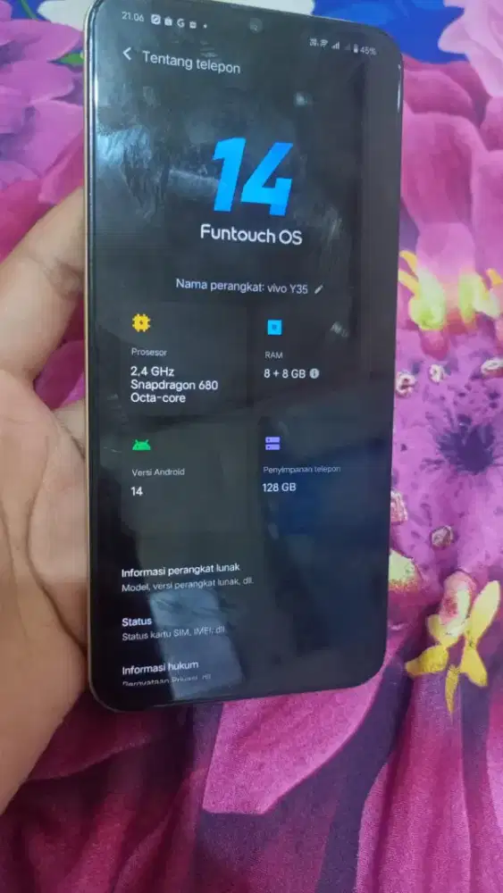 Vivo Y35 Ram8+8 128GB