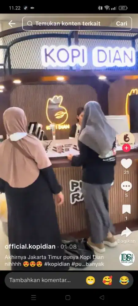 Sales counter minuman