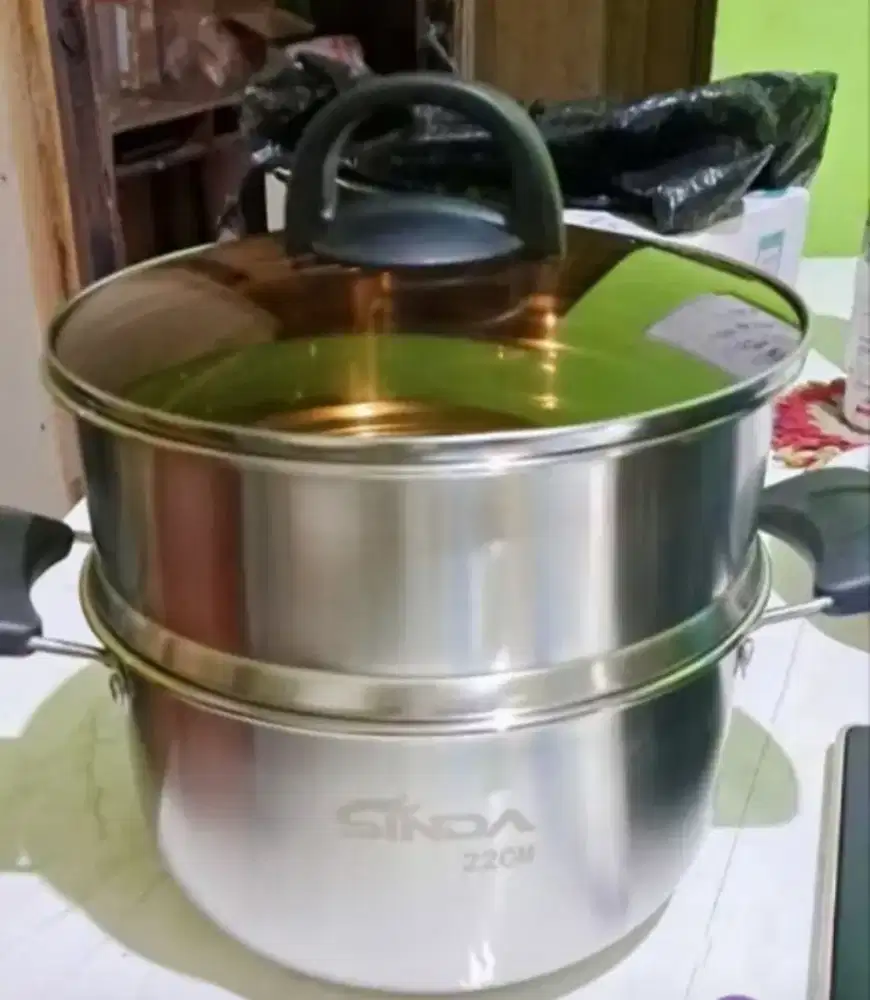 Panci kukusan 2in1 dandang serbaguna stainless