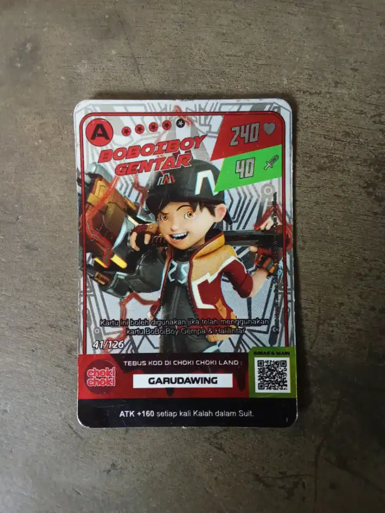 KARTU BOBOIBOY GENTAR Silver A CHOKI CHOKI