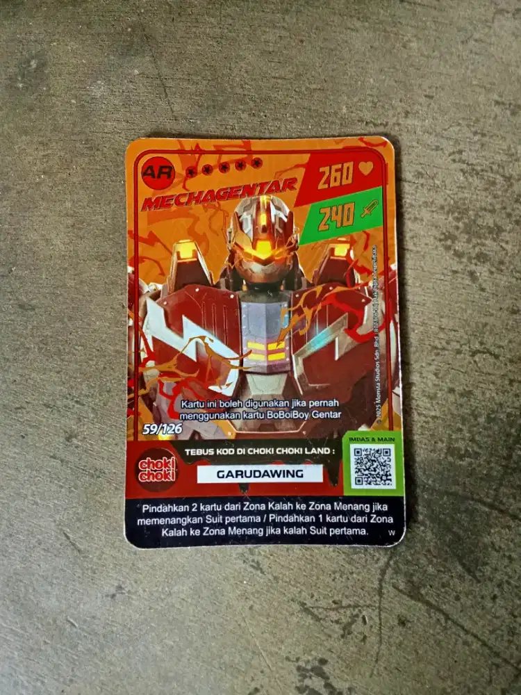 KARTU BOBOIBOY MECHAGENTAR Gold AR CHOKI CHOKI