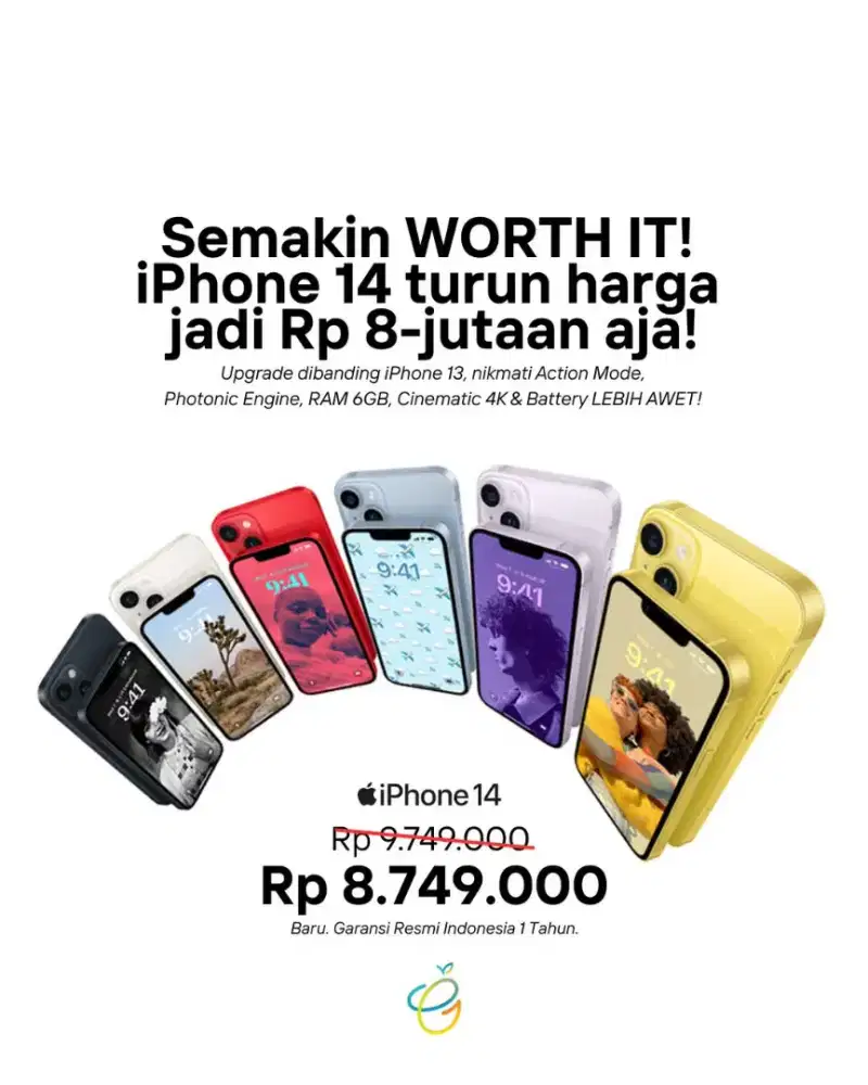 I-PHONE 14 IBOX. GARANSI 1TAHUN.KREDIT PAYLATER/TUKAR TAMBAH BISA