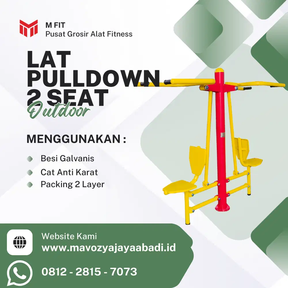 Lat Pulldown 2 Seat Outdoor | Gym Taman Besi Kuat